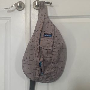 Grey gray Kavu original rope bag sling pack with adjustable rope strap